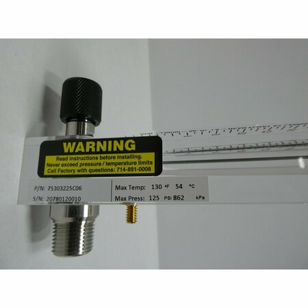 King Instrument 1/4IN X 1/2IN 0.2-2GPM NPT VARIABLE AREA FLOW METER 75303225C06